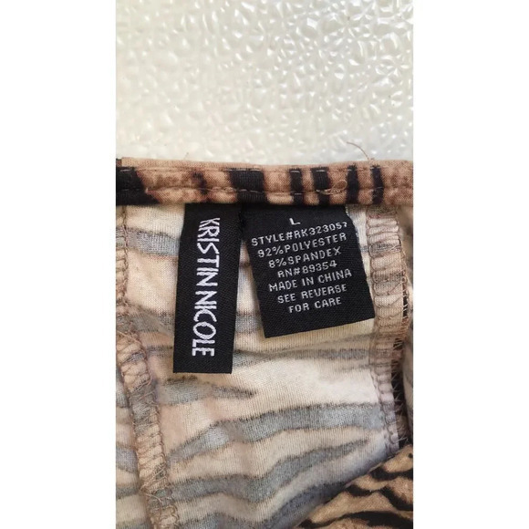 Animal Print Long Sleeve Peplum Top V Neck Blouse - Picture 10 of 15